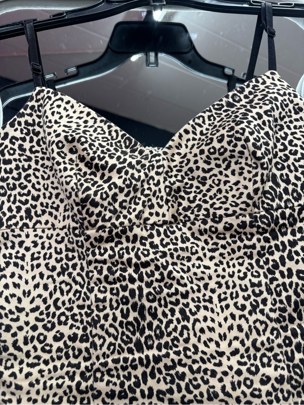 bebe Leopard Print Tan and Black Cami Top - Picture 4 of 6